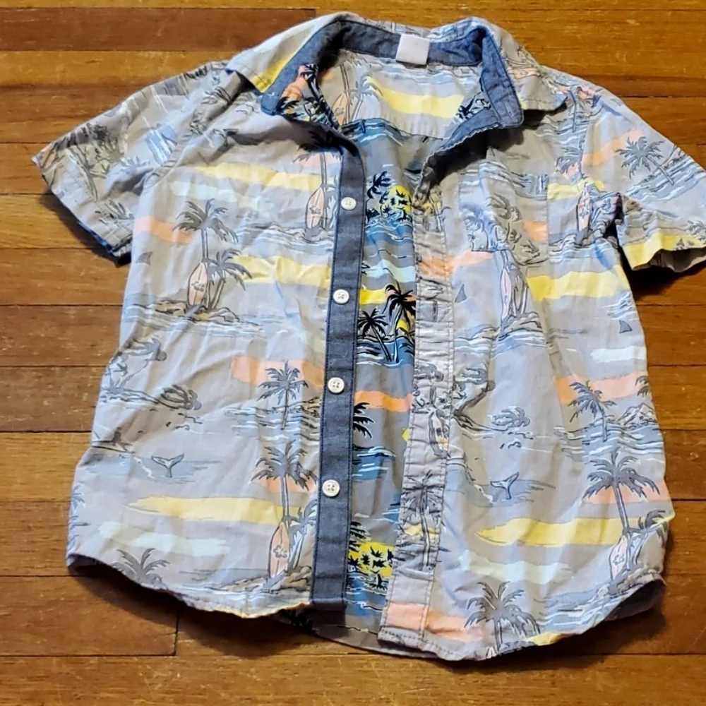 Gymboree Boy's Tropical Button Front Shirt, 5/6